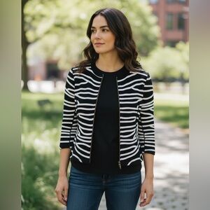 T&W Designs size Small ribbon jacket black mesh/white ribbon